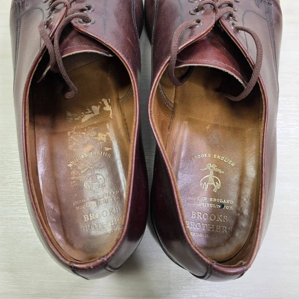 Brooks Brothers English Men's Brown Leather Derby Shoes Lace Up Size 11‎ US